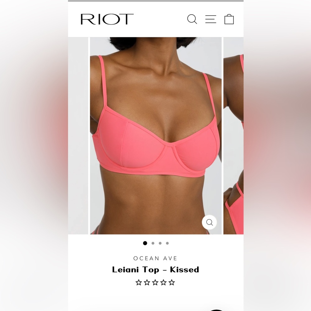 Riot Swim, Leiani Top in “Kissed”, size large. NWT!